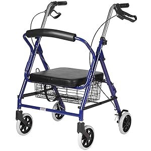 4b981f51-7699-4890-8d8e-cad6b3ae4e64.__CR0,0,600,600_PT0_SX300_V1___ Ultra Lightweight Folding Aluminum Hemi Rollator with Padded Seat BLUE