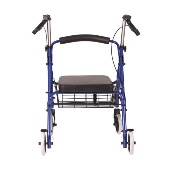 7047a54c-e6f8-42e1-8d0e-ae68a5982a32.4db263e05fa2090bc99f48626b1d3691 Ultra Lightweight Folding Aluminum Hemi Rollator with Padded Seat BLUE