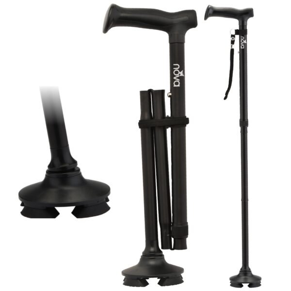 71cxBjn5q2L NOVA Foldable Quad Cane Adjustable Lightweight