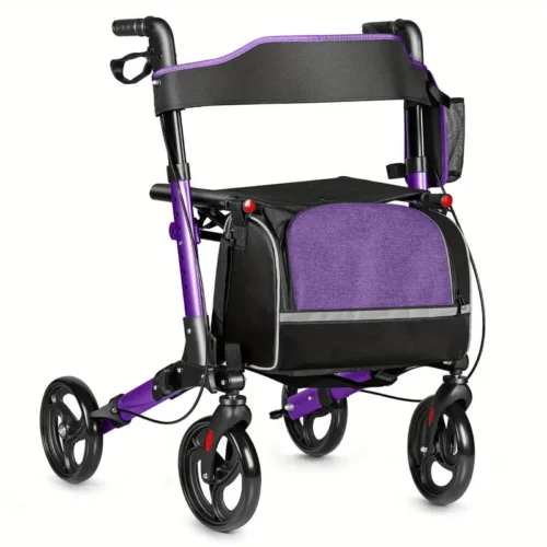 Heavy Duty Foldable All Terrain Rolling Walker with seat